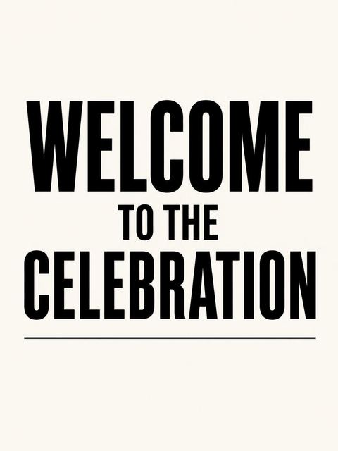 Welcome sign in the Minimalist Black and Cream 30th Birthday Invitation design