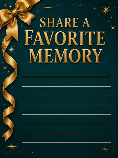 Memory card in the Teal and Gold Ribbon 70th Birthday design