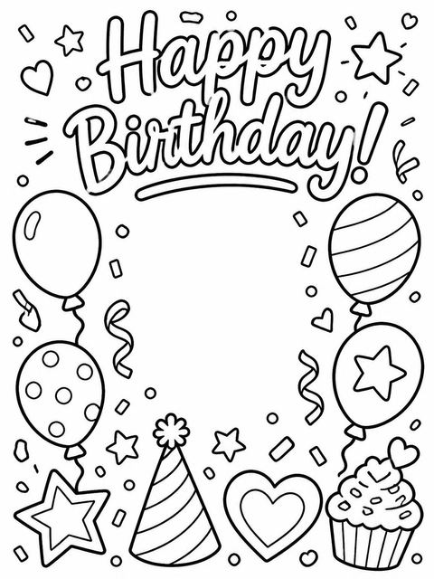 Coloring sheet in the Doodle Motif Cream 13th Birthday Invitation design