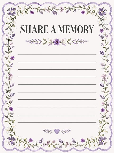 Memory card in the Watercolor Lavender Scalloped 50th Birthday Invitation design