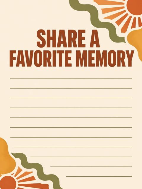 Memory card in the Retro 70s Sunburst 40th Birthday design