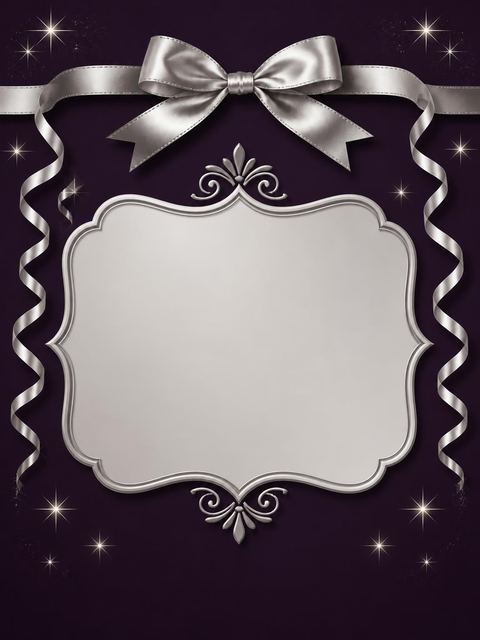 Place card in the Dark Purple Silver Ribbon 80th Birthday design