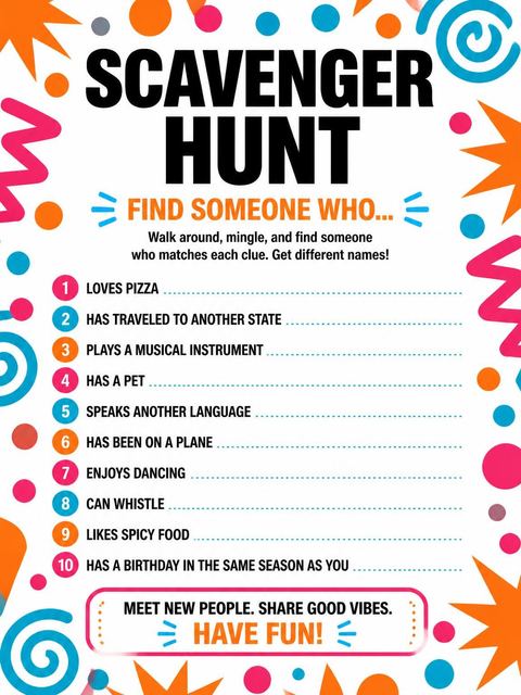 Scavenger hunt in the Black 10th Birthday Invitation design