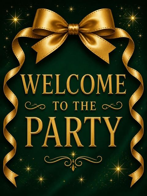 Welcome sign in the Emerald Silk Gold Ribbon 30th Birthday design