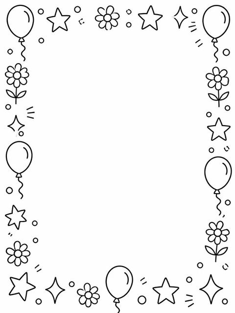 Coloring sheet in the Pink Blue Yellow Balloon 8th Birthday design