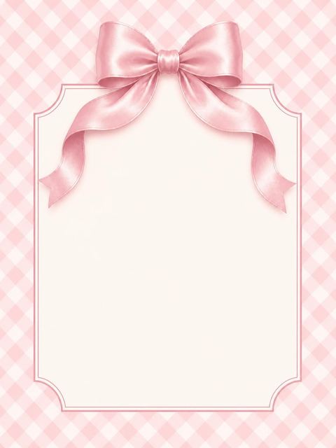 Place card in the Pink Gingham Bow Bridal Shower design
