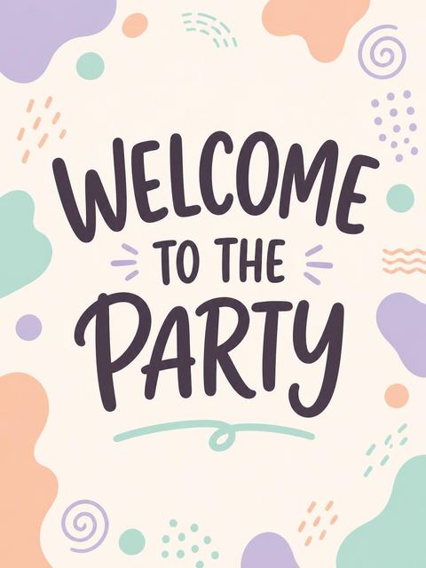 Welcome sign in the Pastel Abstract Pattern 13th Birthday design