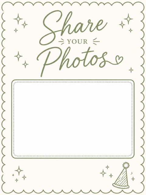 Hashtag card in the Sage Green Scalloped 17th Birthday Invitation design
