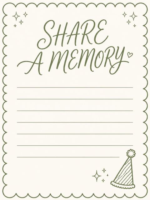 Memory card in the Sage Green Scalloped 17th Birthday Invitation design