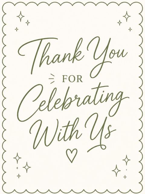 Thank-you flat in the Sage Green Scalloped 17th Birthday Invitation design