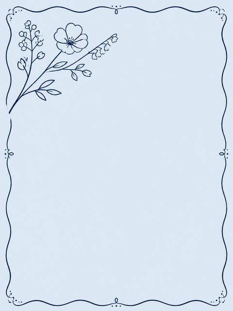 Place card in the Navy Line-Art Floral Bridal Shower design