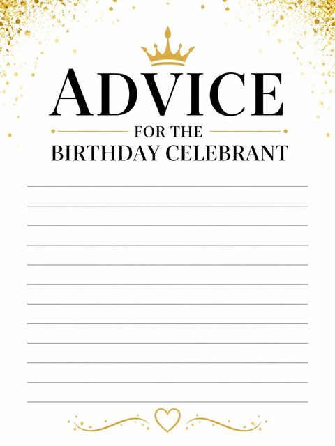 Advice card in the Metallic Gold 18th Birthday Invitation design