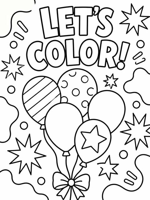 Coloring sheet in the Primary Color Abstract Birthday Invitation design