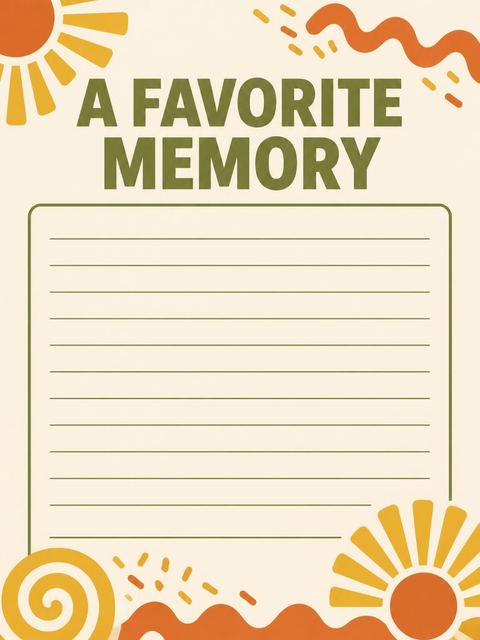 Memory card in the Retro Sun Geometric 75th Birthday design