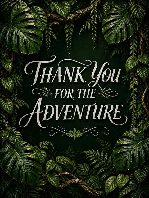 Thank-you flat in the Vine-Covered Number 4th Birthday design