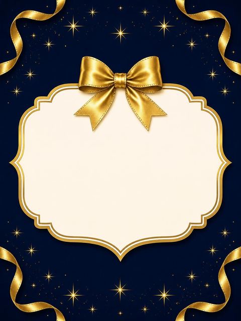 Place card in the Navy and Gold Ribbon 20th Birthday design