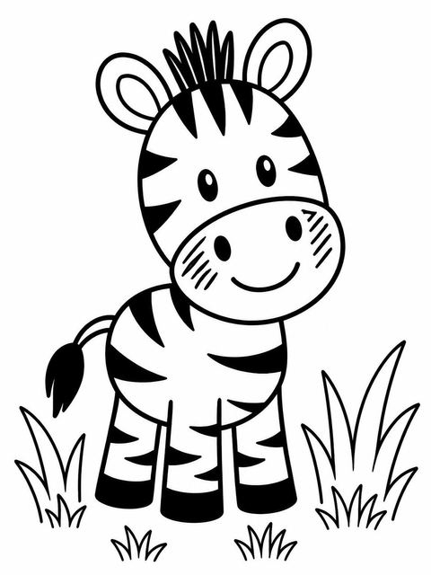Coloring sheet in the Crayon Zebra Motif 3rd Birthday design