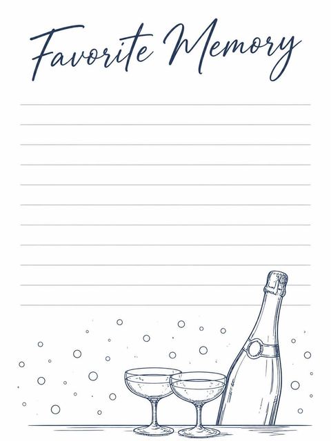 Memory card in the Navy Ink Champagne Birthday Invitation design