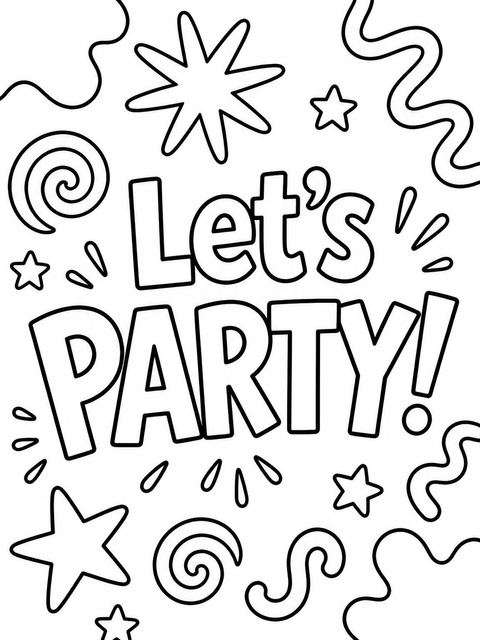 Coloring sheet in the Cream Doodle Modern 7th Birthday Invitation design