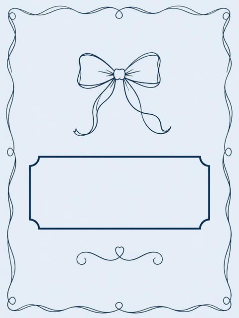 Place card in the Navy Ribbon Sketch Bridal Shower design