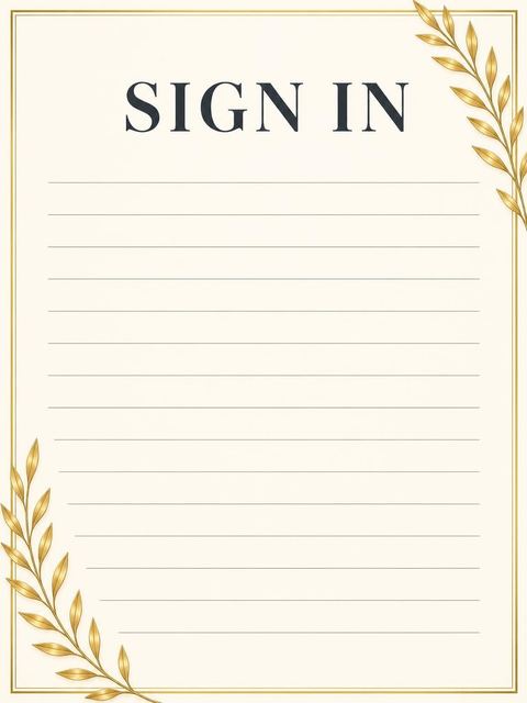 Guest sign-in sheet in the Gold Foil Laurel 80th Birthday design