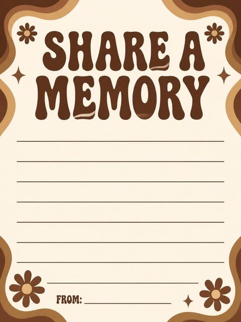 Memory card in the Brown Groovy Typography 70th Birthday design