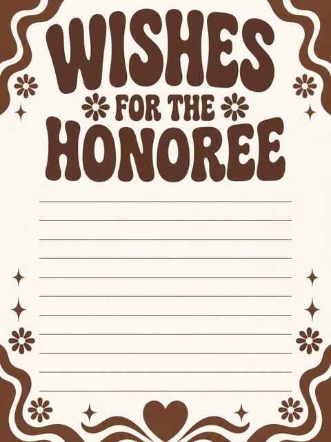 Wishes page in the Brown Groovy Typography 70th Birthday design