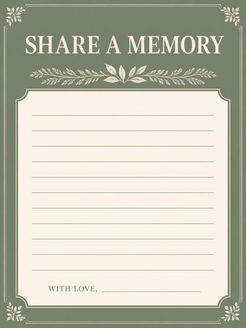 Memory card in the Sage Green Monogram Botanical 12th Birthday design