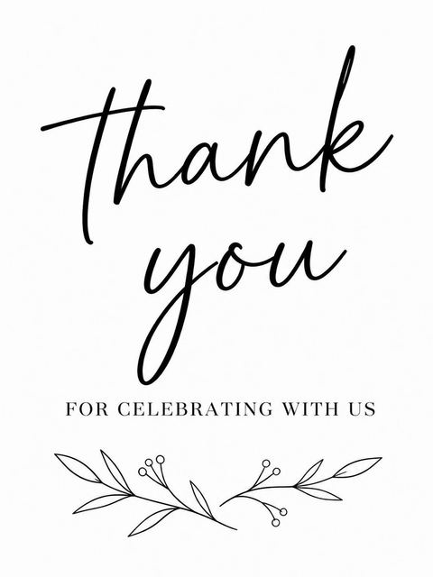 Thank-you flat in the Minimalist Black and White 40th Birthday Invitation design