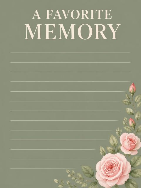Memory card in the Sage Green Rose 50th Birthday design