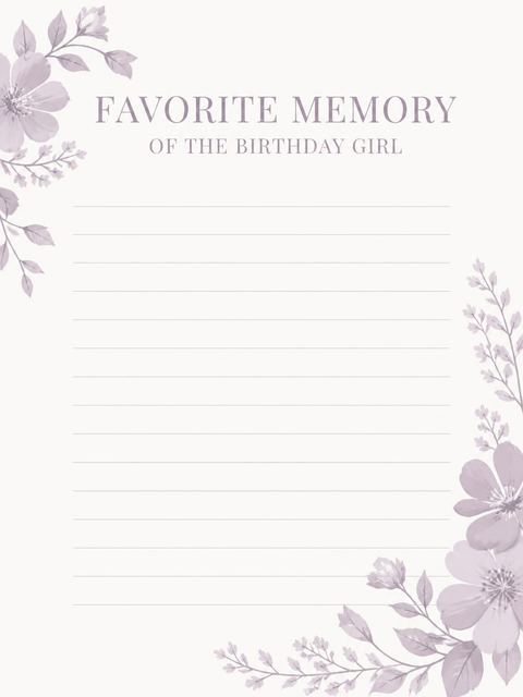 Memory card in the Elegant Anemone 30th Birthday design