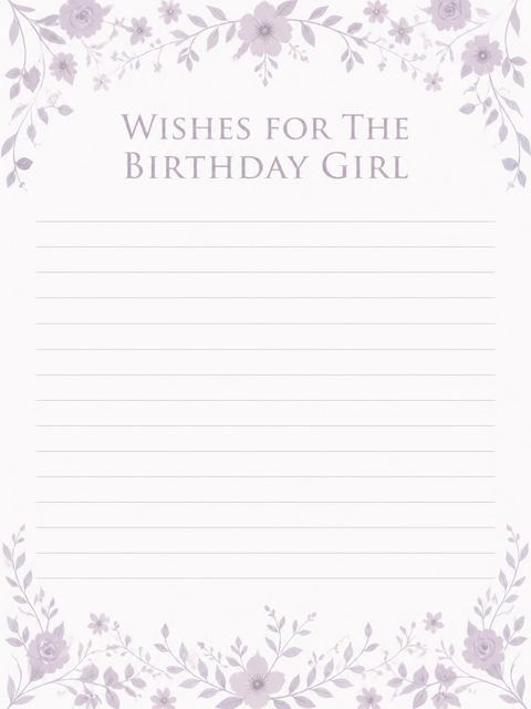 Wishes page in the Elegant Anemone 30th Birthday design