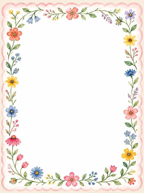 Place card in the Watercolor Floral Scalloped 1st Birthday design