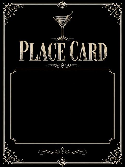 Place card in the Chalkboard Martini 30th Birthday Invitation design