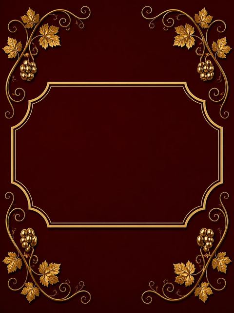Place card in the Burgundy Gold Grapevine 40th Birthday design