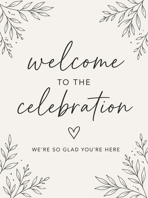 Welcome sign in the Minimalist Black and White 13th Birthday Invitation design