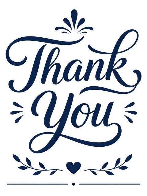 Thank-you flat in the Navy Bold Typography Milestone Birthday design