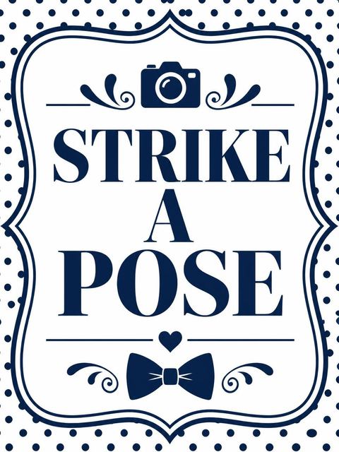 Photo-booth sign in the Navy Bold Typography Milestone Birthday design