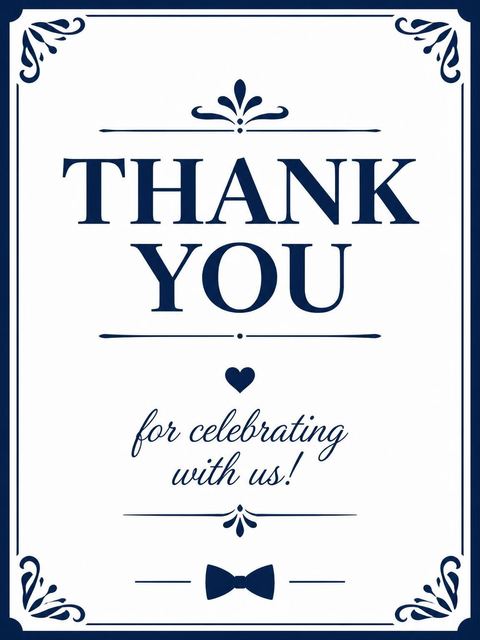 Thank-you flat in the Navy Bold Typography Milestone Birthday design
