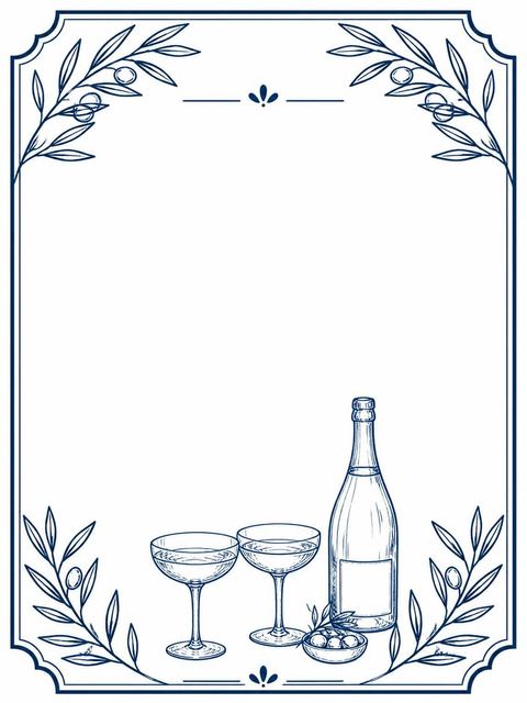 Place card in the Navy Ink Champagne 33rd Birthday Dinner design