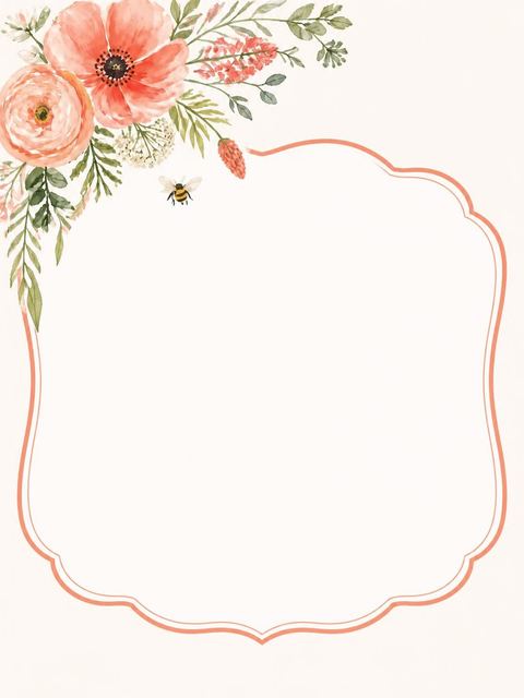 Place card in the Watercolor Honeybee Floral Bridal Shower design