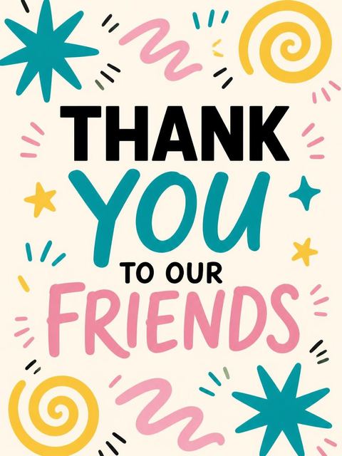 Thank-you flat in the Teal Pink Doodle 2nd Birthday Invitation design