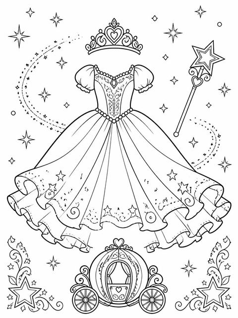 Coloring sheet in the Lavender Watercolor Princess 5th Birthday design