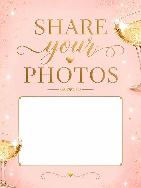 Hashtag card in the Gold Champagne 21st Birthday design