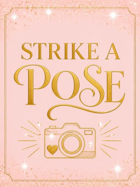 Photo-booth sign in the Gold Champagne 21st Birthday design