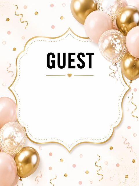 Place card in the Metallic Gold Balloon 60th Birthday design