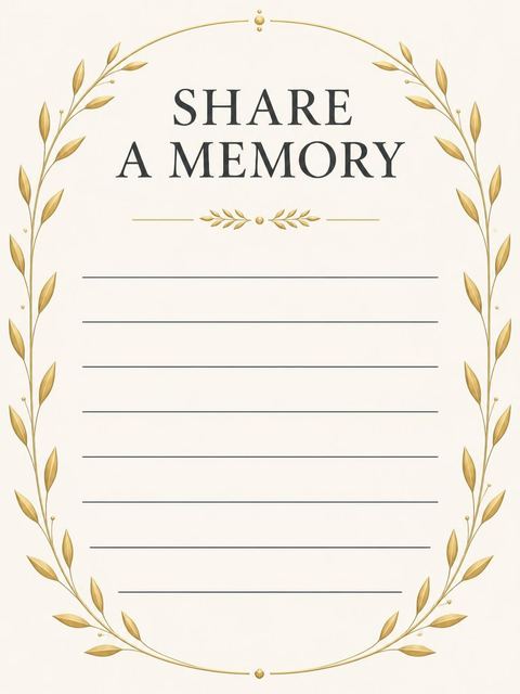 Memory card in the Gold Laurel Initial 80th Birthday design