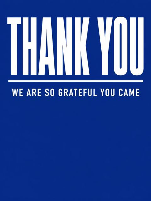 Thank-you flat in the Bold Blue Typography Milestone Birthday design