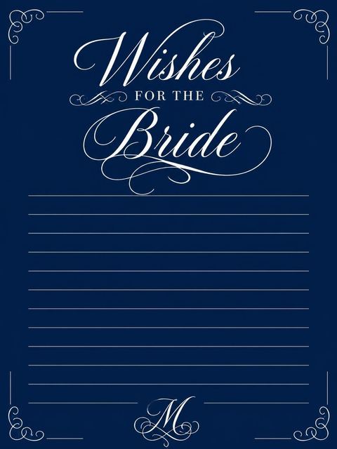 Wishes page in the Navy Monogram Minimalist Bridal Shower design