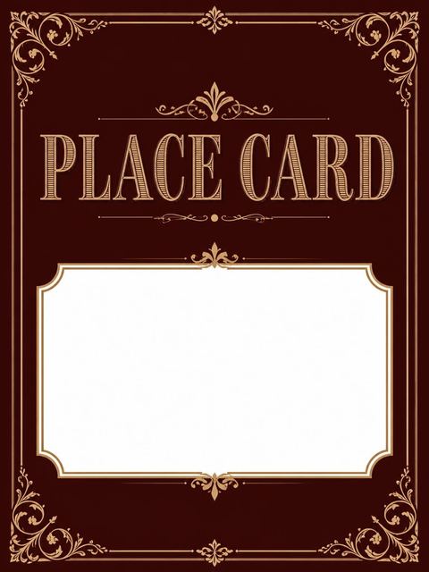 Place card in the Burgundy Gold Filigree Tea Birthday design